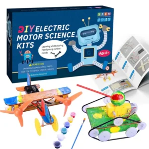 DIY 2-in-1 Wooden Robotic STEM Kit, Electric Motor Woodworking Project Science Kits for Kids, Hands on STEM Learning Project Kits, 3D Puzzles Wood Stem Building Toys for Boys & Girls