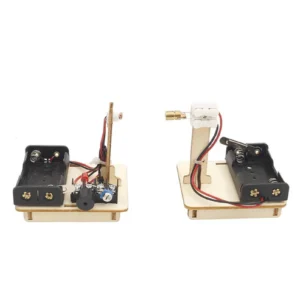 Laser Infrared Alarm STEM Kit Wooden Laser Infrared Alarm Model Early Educational Learning Kits for Kids Robot Construction Sets Electric Educational STEM Kit