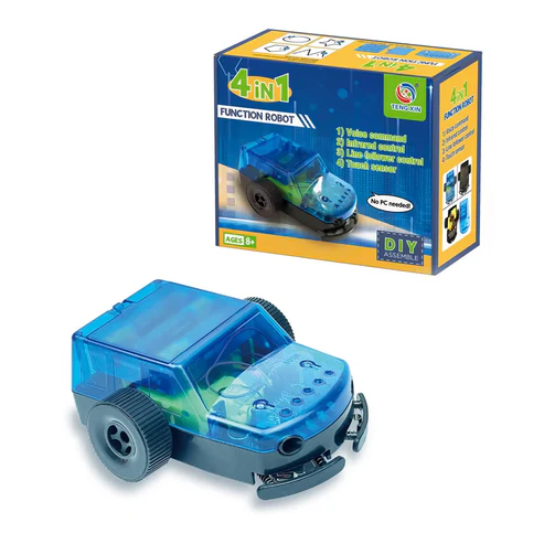 4-in-1 Smart Sensing Robot Car DIY STEM Education Multifunctional Educational Robot Toy Voice-Controlled Line-Following Infrared Touch Sensing Robot Smart Robot Car: Voice, Line, Infrared, Touch Sensors