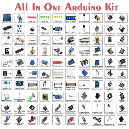 Mastering Adruino Uno – All in One Adruino Kits (100+ Components & Modules) Including Codes/Tutorials/Videos