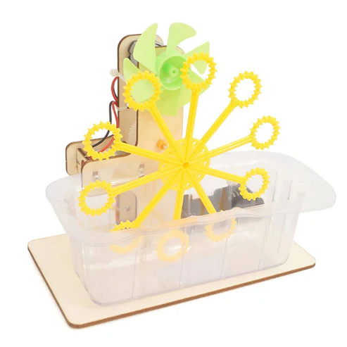 DIY Bubble Machine STEM Kit Electric Bubble Machine Science Toy Electric Bubble Machine for Kids Without Battery