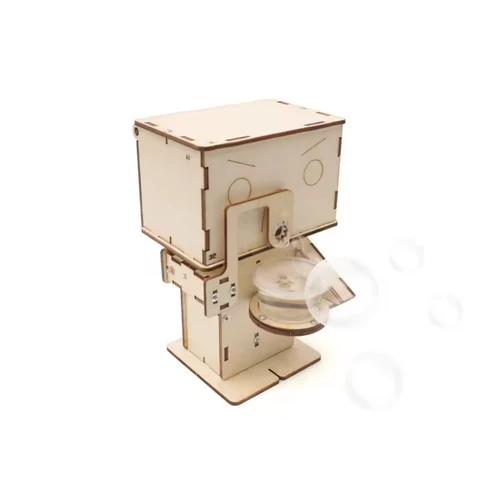 DIY Bubble Machine STEM Kit Mini Wooden Robot Bubble Blower Machine Toy For Kids Outdoor Game DIY Puzzle Pack STEM Toy Science Education Set With Robotic Project