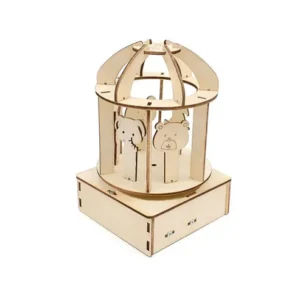 DIY Carousel Music Box STEM Kit Wooden Romantic Carousel Music Box Educational Science Experiment STEM Toy