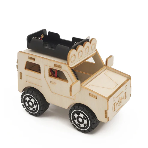 DIY Jeep Car STEM Kit Jeep DIY Assembly Wooden Small Car Educational Science STEM Kit STEM Educational Science Physics Kid’s DIY Assembly Wooden Small Toy Car