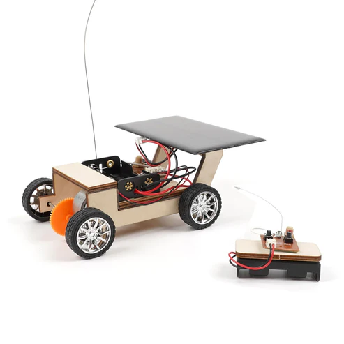 DIY Solar Car Wooden Solar and Wireless Remote Control Car Robotics Creative Engineering Circuit Science Stem Building Kit
