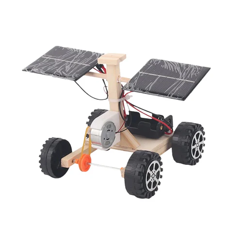 Solar Powered Car STEM Kit Self-Assembly Car Eco-Friendly Science Electric Car Model Technological Vehicles Kit Experiment Puzzle Kit For Children
