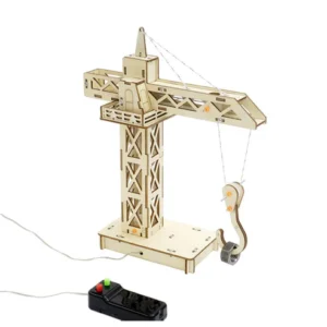 DIY Crane Tower STEM Kit Science Small Experiment Wooden Remote Control Tower Crane Material Package Children's Education Handmade Small Crane