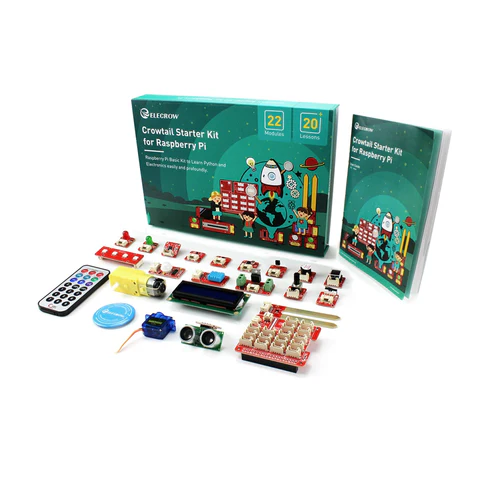 Crowtail Starter Kit for Raspberry Pi Programming Learning Kit, Electronics and Coding Kit for Raspberry Pi Beginners