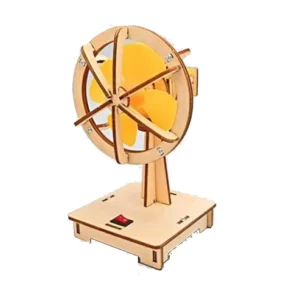 DIY Oscillating Fan STEM Kit Wooden Electric Oscillating Fan Model Kids Science Toy Technology DIY Physics Kit Learning Educational Toys for Wooden Small Fan Primary School Puzzle Manual for Boy Girls Children
