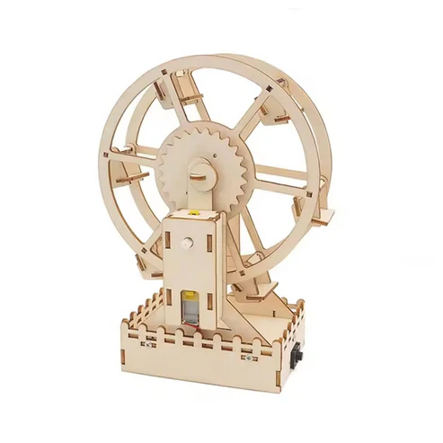 Wooden Ferris Wheel STEM Kit DIY Physics Puzzle Toy STEM Learning with Ferris Wheel Hands-On Physics: Wooden Ferris Wheel Puzzle Kit