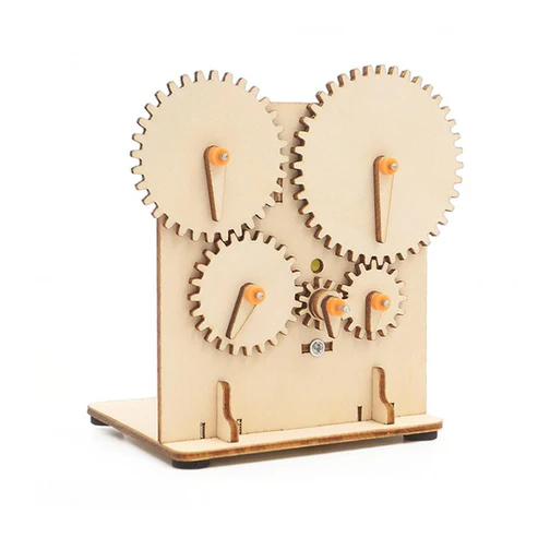 DIY Gear Transmission STEM Kit DIY Wooden Electric Gear Wheel Science Experiment Educational Kids Learning Wooden Toy Didactic Toys Science Education Set With Robotic Project