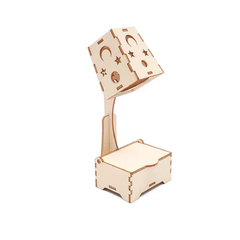 DIY Table Lamp STEM Kit Students DIY Table Lamp Kit Children’s Small Experiment Luminous Night Light Wooden Model STEM Kit