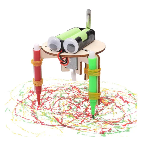 DIY Licogel Drawing Robot STEM Kit Licogel Drawing Robot Automatic Educational DIY Doodling Robot Learning Toy For Children Doodle Boys Girls Child