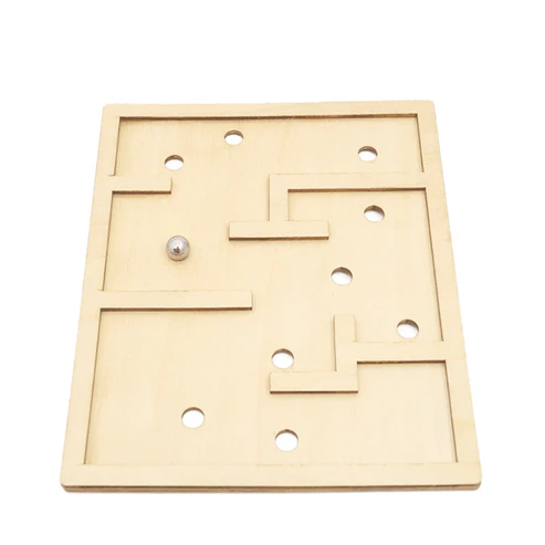 DIY Rectangular Maze STEM Kit Children’s 3D Wooden Puzzle Wooden Box Educational Toys Balance Science Challenge Educational Wooden Box Puzzle
