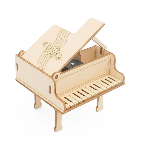 DIY Piano STEM Kit Wooden Music Box DIY Puzzle Pack STEM Toy Science Education Set Robotic Project School Project