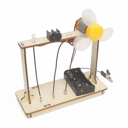 DIY Sound Light Electric STEM Kit Wooden Funny Science Physical Experiment Small Invention Education Toys DIY Wooden Sound Light Electric Model Children Educational Toy