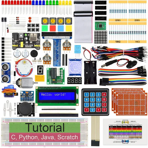 Ultimate Starter Kit for Raspberry Pi 4 B 3 B+ 400, 561-Page Detailed Tutorials, Python C Java Scratch Code