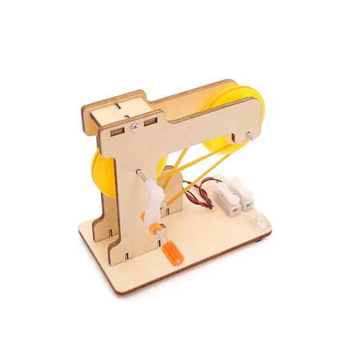 Crank Power Generator STEM Kit DIY Robot Construction Sets Electric Educational STEM Kit Montessori Kids DIY Science Project Kit Technological Inventions
