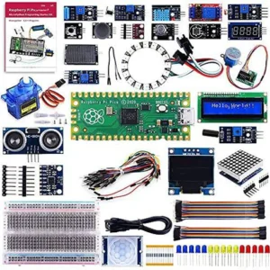 Raspberry Pi Pico Sensor Kit , Raspberry Pi Pico, Breadboard, I2C 1602 LCD Display Module, MAX7219 8x32 Dot Matrix