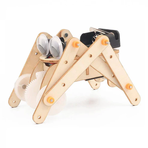 Wooden Reptile Robot STEM Kit DIY High-Quality Early Educational Montessori Wooden Jigsaw Puzzle Kit Crawler Robot Assembly Model Creative Science Education Experiment Kit
