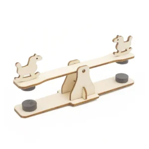DIY Magnetic Seesaw STEM Kit Model Physics Teaching Aids Assembly Student Experiment Handwork Wooden Material Teaching Handicraft Tools