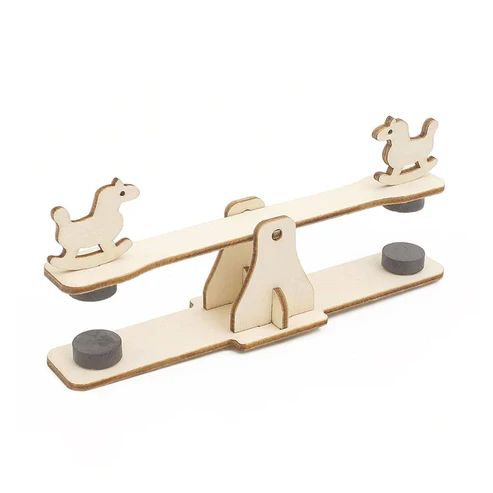 DIY Magnetic Seesaw STEM Kit Model Physics Teaching Aids Assembly Student Experiment Handwork Wooden Material Teaching Handicraft Tools