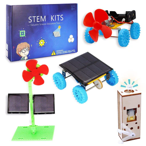 DIY 4-in-1 Solar STEM Kit Projects for Kids Ages 8-12, Science Kits Boys Building Set for Kids Ages 10-12, Solar Experiment Toys Electric Gifts for Teens Age 12-14