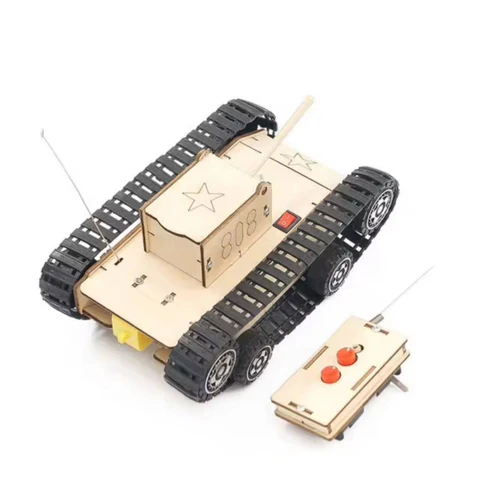 DIY Electric Tank STEM Kit STEM Science Project Education DIY Kit Electric Tank Wooden Model Robot Construction Sets Electric Educational STEM Kit Science Project Kit Technological