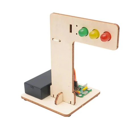 DIY Traffic Light STEM Kit Wooden Traffic Light DIY Puzzle Pack STEM Toy Science Education Set for school projects Educational Kids Learning Toy