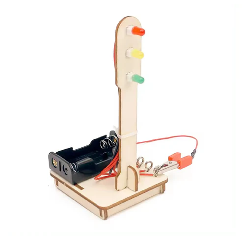 Wooden Traffic Signal STEM Kit Preschool Traffic Light Building Kit Developmental Educational Traffic Light Toy For Early Learners