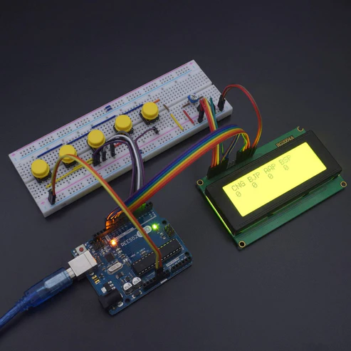 Make a Smart Electronic Voting Machine using push button with 20*4 LCD display & Arduino uno