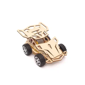 DIY 4 Wheel Car STEM Kit Wooden Puzzle Kids Puzzle Toy DIY STEM Four Wheel Drive kids Cars Science Education Toy kits Electric Wooden Toy Car 3D Jigsaw Wooden Racing Assembled Racing Car Small Production