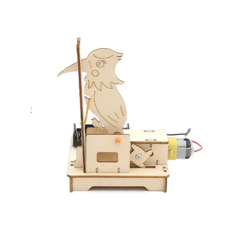 DIY Woodpecker STEM Kit Wooden Mechanical Children Handmade Building Model Toys Stem Fun Science Experiment Kit For Kids Gift