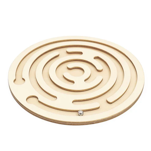 DIY Circular Maze STEM Kit Wooden Puzzle Maze Toy Patience Games 3D Cube Case Box Fun Brain Game Toys Educational Toy For Children Challenge