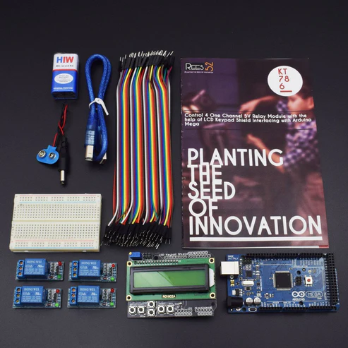 Control 4 one channel 5v relay Module with the help of LCD Keypad Shield interfacing with Arduino Mega