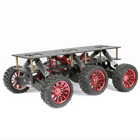 6WD Shock-Absorbing Chassis 6WD Search Rescue Platform Smart Car Chassis Damping Off-Road Climbing