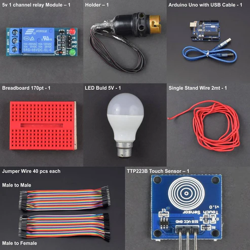 Make A Home Automation System Using TTP223B Touch Sensor and Single Channel 5v Relay Module Interfacing with Arduino Uno