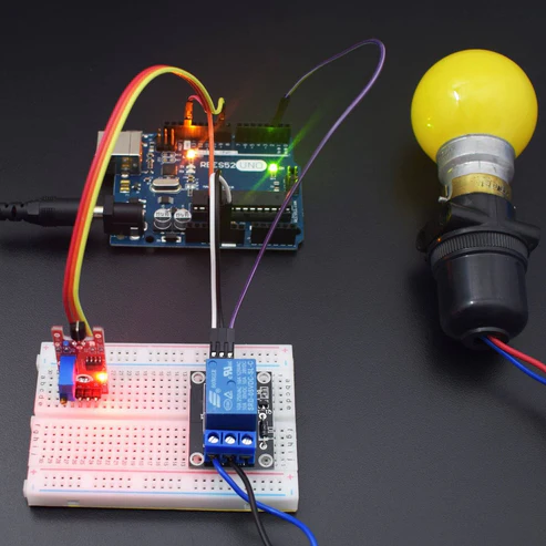 Control a Bulb using Relay Module and Touch Sensor Module