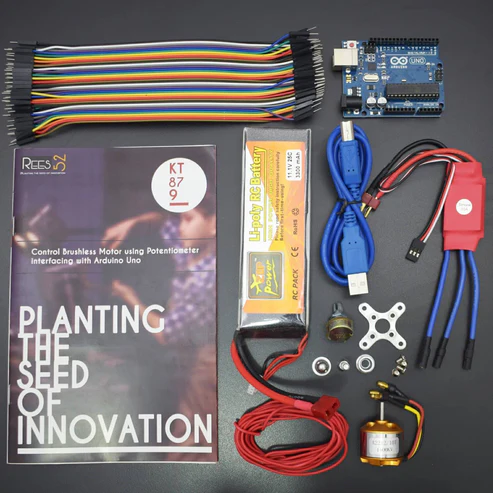 Control Brushless Motor using Potentiometer interfacing with Arduino Uno