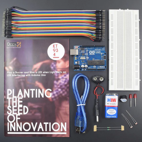 Play a buzzer and blink an led when light Emits on LDR interfacing with arduino uno