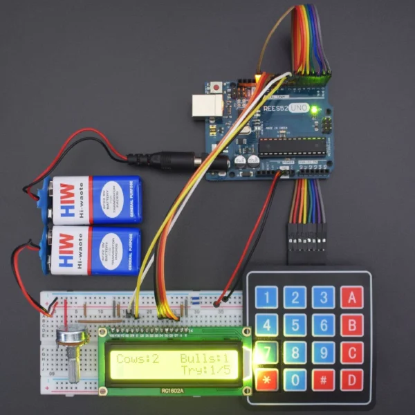 Making Cows and Bulls Game interfacing 16*2 LCD Display with Arduino Uno