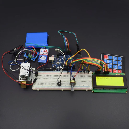 make a digital door lock using 12v Solenoid Door lock interfacing with arduino uno
