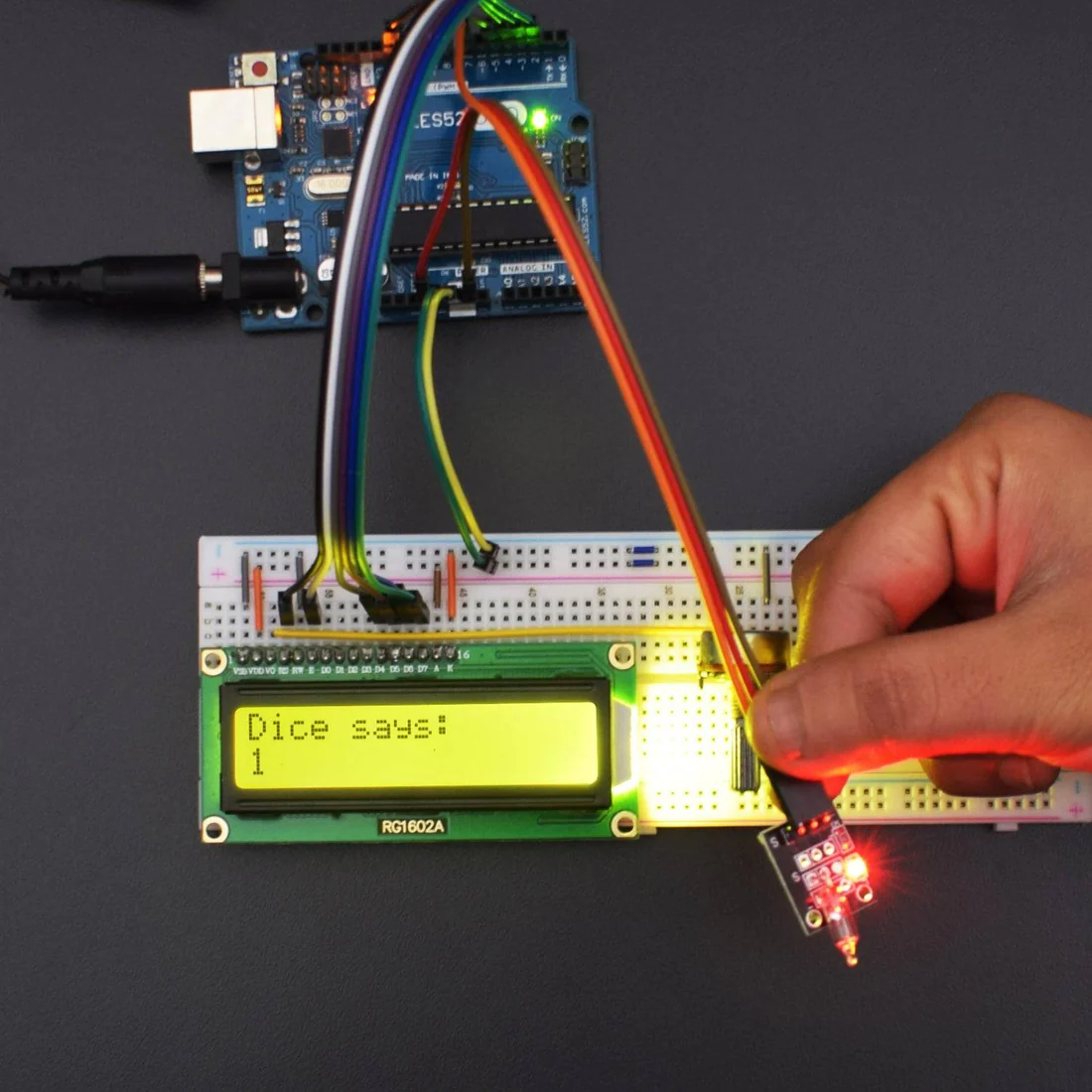 Make a Dice Game using 16*2 LCD and Tilt switch Module