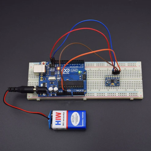 Test a GY-9150 MPU-9150 3-Axis Electronic Compass Acceleration Gyroscope Module Interfacing with Arduino Uno