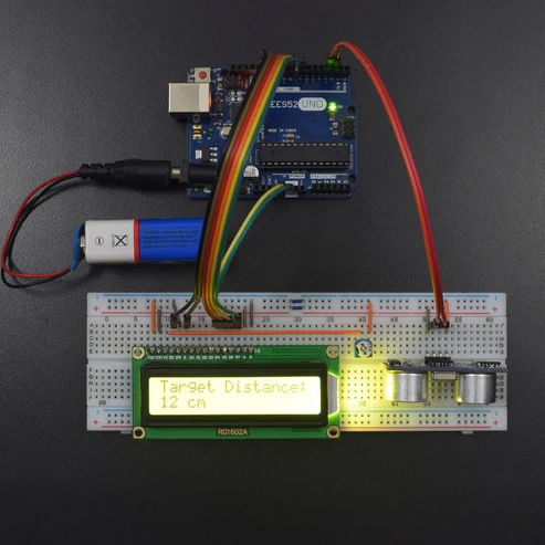 Measuring the distance using HC SR-04 and Display the Data on LCD interfacing with Arduino uno