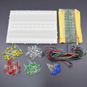 Basic Starter Kit ,4 in 1 Electronics Components,Breadboard,Color LED,Jumper Wires for Arduino