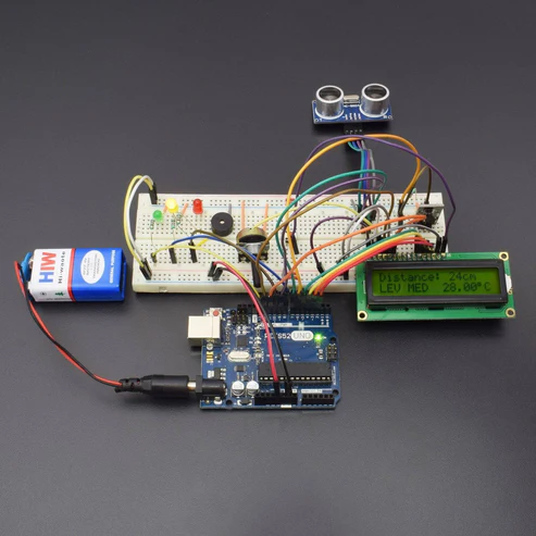 Make a water level & Temperature Measurement tool using Ultrasonic sensor & DS18B20 Sensor Module with Arduino uno