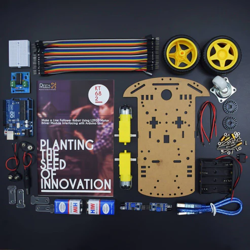 Make a Line Follower Robot Using L293D Motor Driver Module Interfacing with Arduino Uno