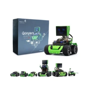 Robobloq Qoopers 6 in 1 Programming Robot Building Kit with Remote Control, LED Matrix, Ultrasonic Sensor etc. for Scratch Arduino Python Learning, Coding Toy for Kids