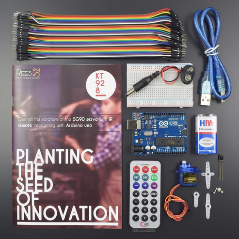 Control the rotation of the SG90 servo with IR remote interfacing with Arduino uno